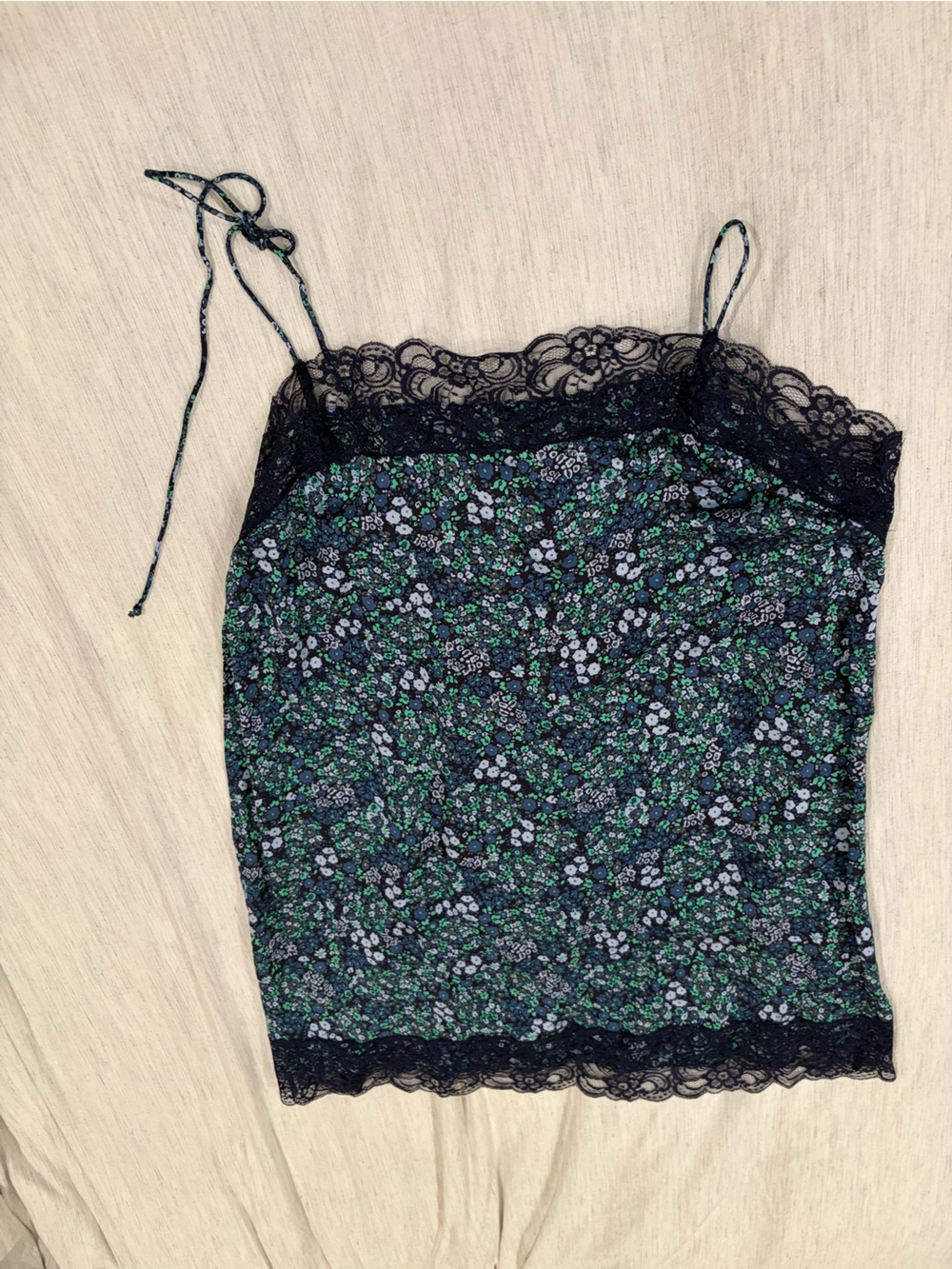 Aerie blue and green floral slip dress